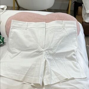 Ann Taylor White Shorts Tailored Cotton Blend